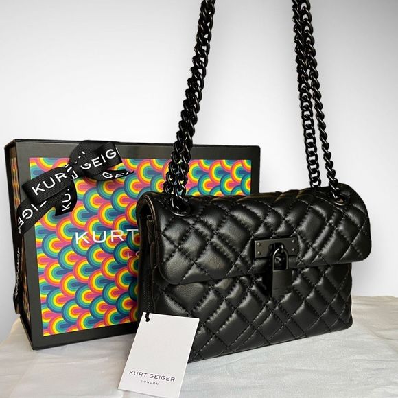 Kurt Geiger Handbags - NWT Kurt Geiger London Mini Brixton Drench Black on Black Leather Shoulder Bag